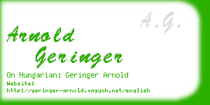 arnold geringer business card